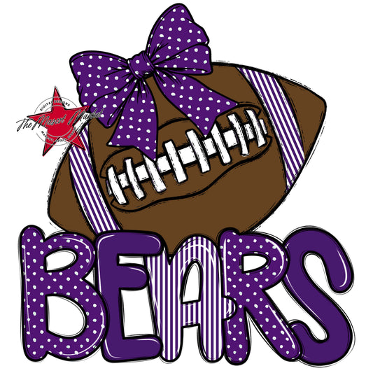 Bears Football Spirit Design-Purple