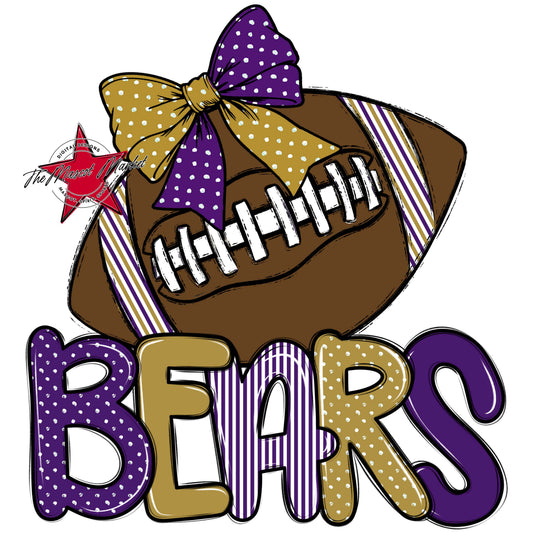 Bears Football Spirit Design-Purple & Gold