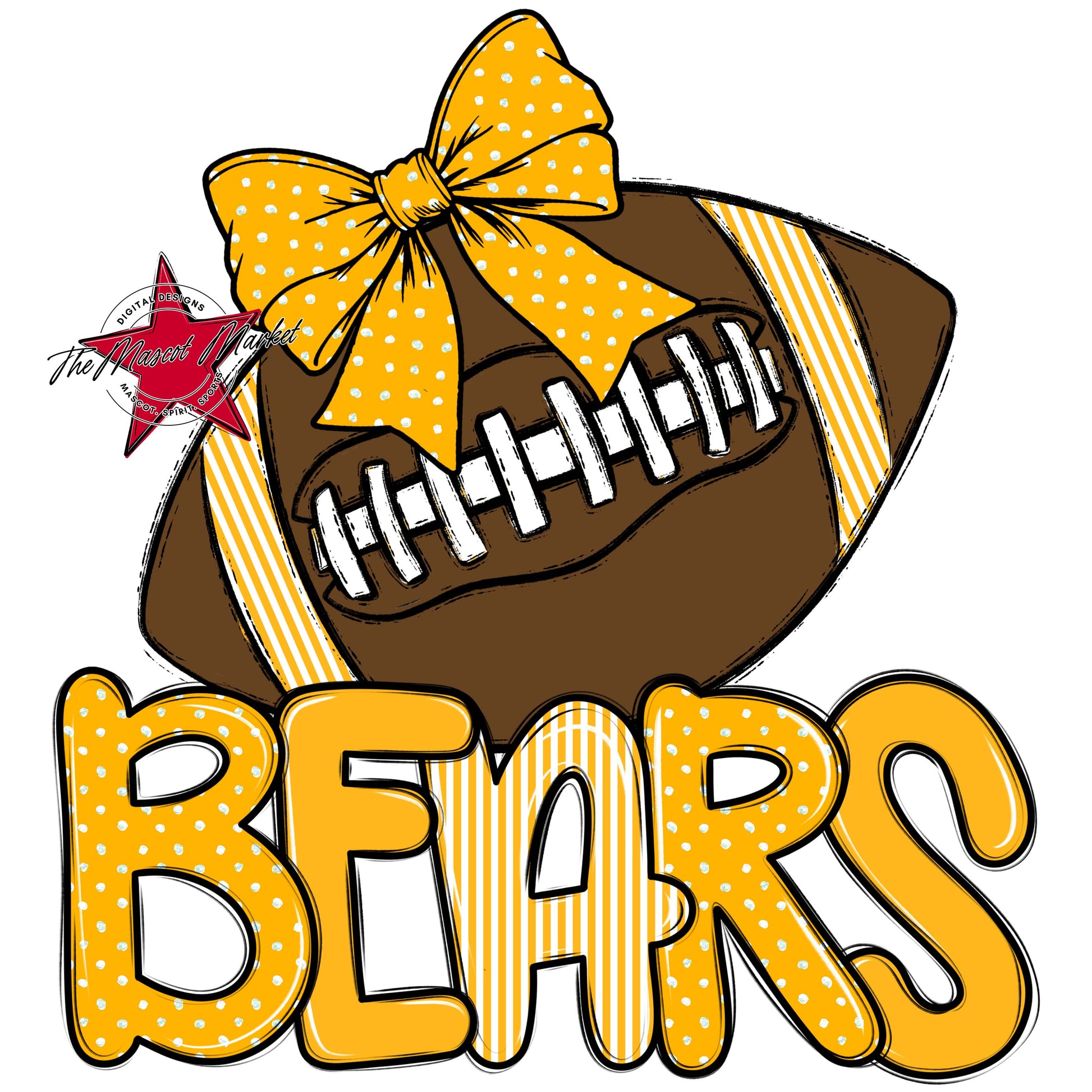 Bears Football Spirit Design-Yellow