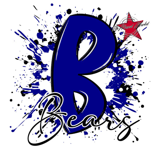 Bears Mascot Splatter-Blue