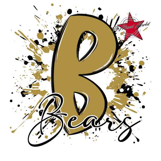 Bears Mascot Splatter-Gold