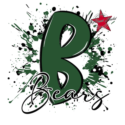 Bears Mascot Splatter-Green