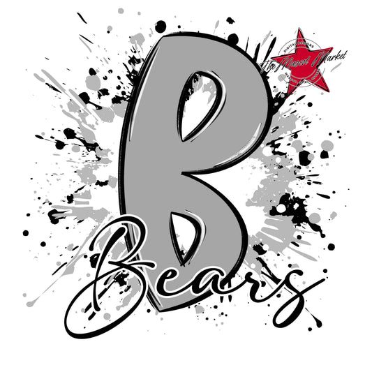 Bears Mascot Splatter-Grey