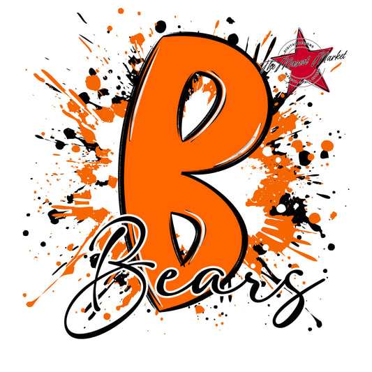 Bears Mascot Splatter-Orange