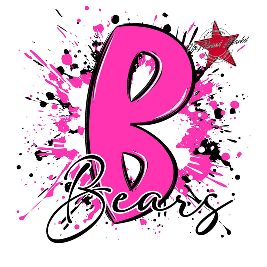 Bears Mascot Splatter-Pink