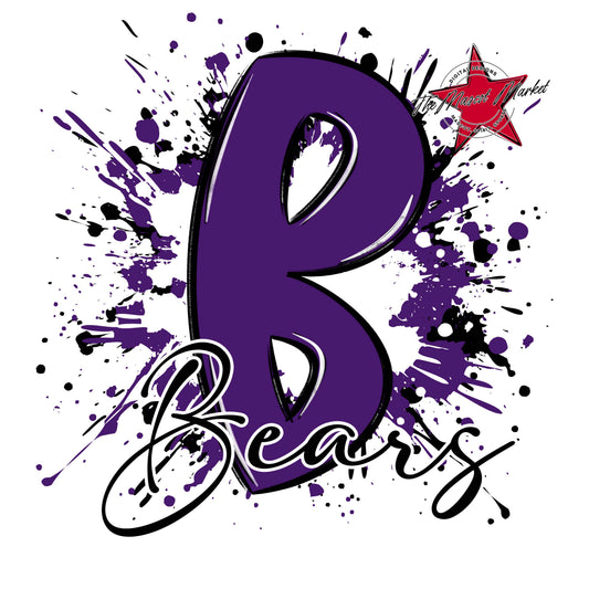 Bears Mascot Splatter-Purple