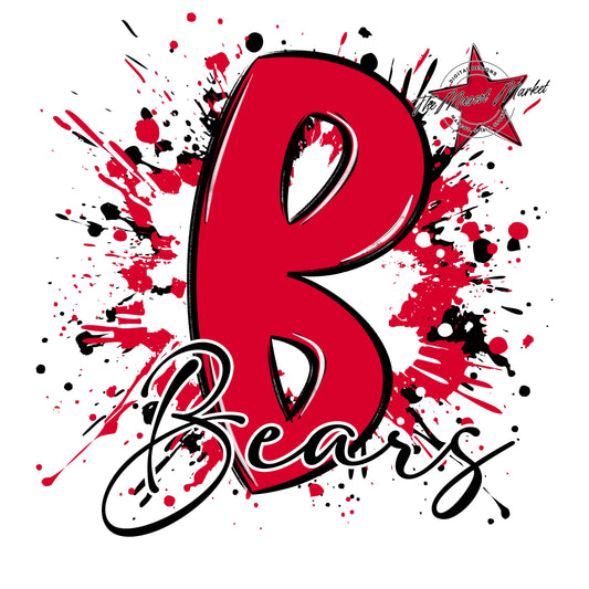 Bears Mascot Splatter-Red