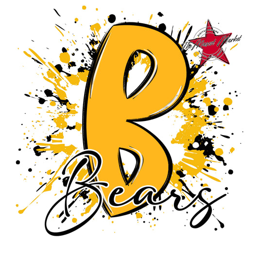 Bears Mascot Splatter-Yellow