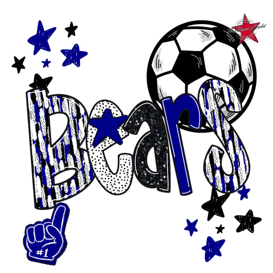 Bears Soccer Scrape-Blue