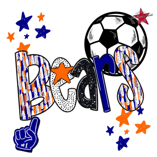 Bears Soccer Scrape-Blue & Orange