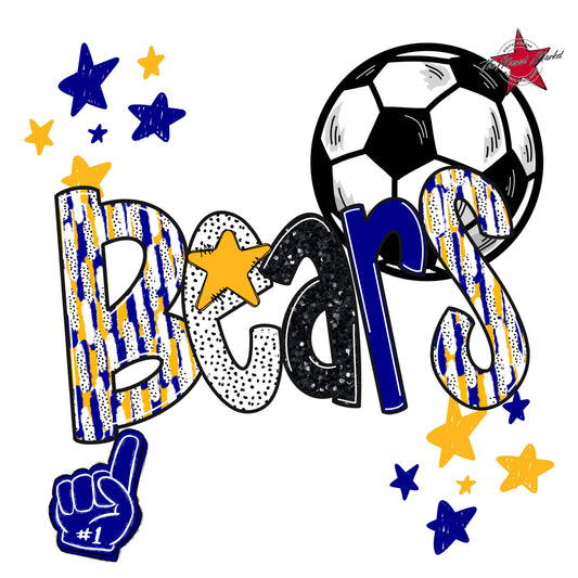 Bears Soccer Scrape-Blue & Yellow