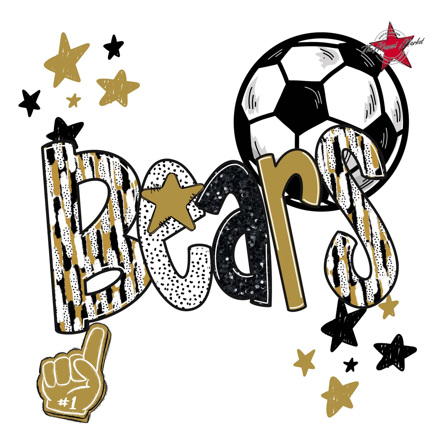 Bears Soccer Scrape-Gold
