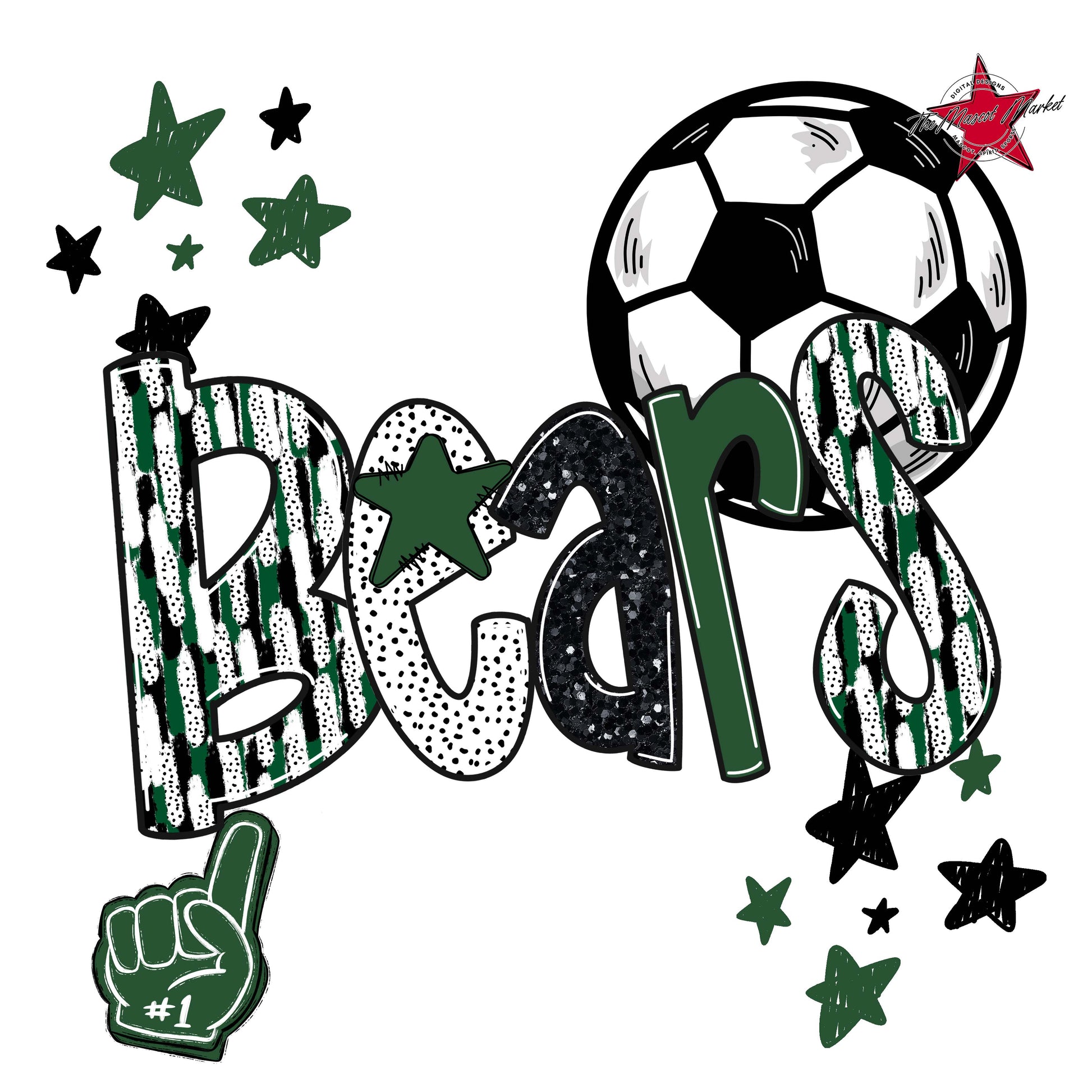 Bears Soccer Scrape-Green
