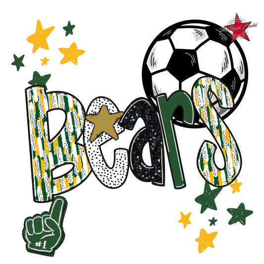 Bears Soccer Scrape-Green & Yellow