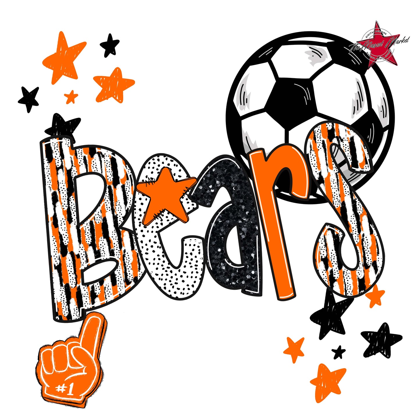 Bears Soccer Scrape-Orange