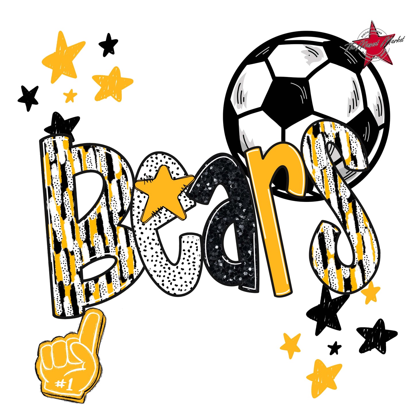 Bears Soccer Scrape-Yellow