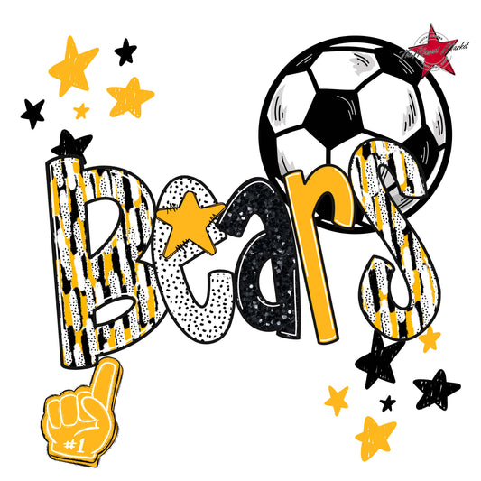 Bears Soccer Scrape-Yellow