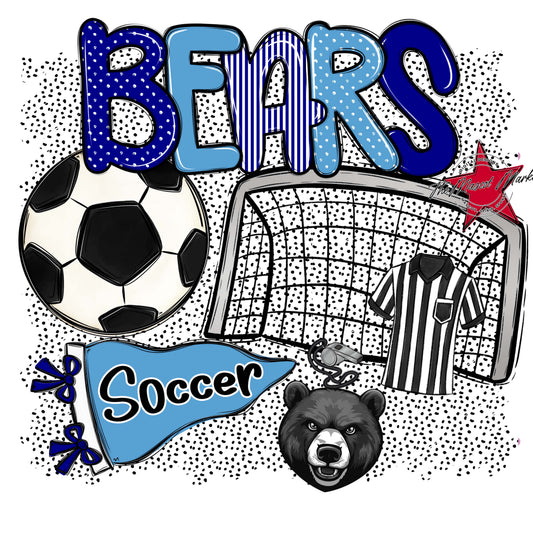 Bears Soccer Spirit-Blue & Carolina Blue