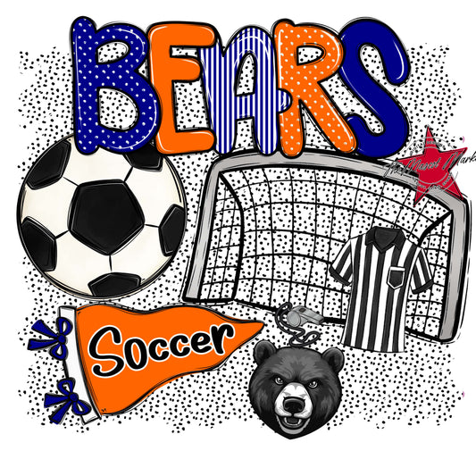 Bears Soccer Spirit-Blue & Orange