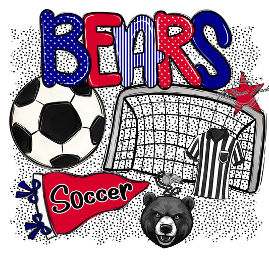 Bears Soccer Spirit-Blue & Red
