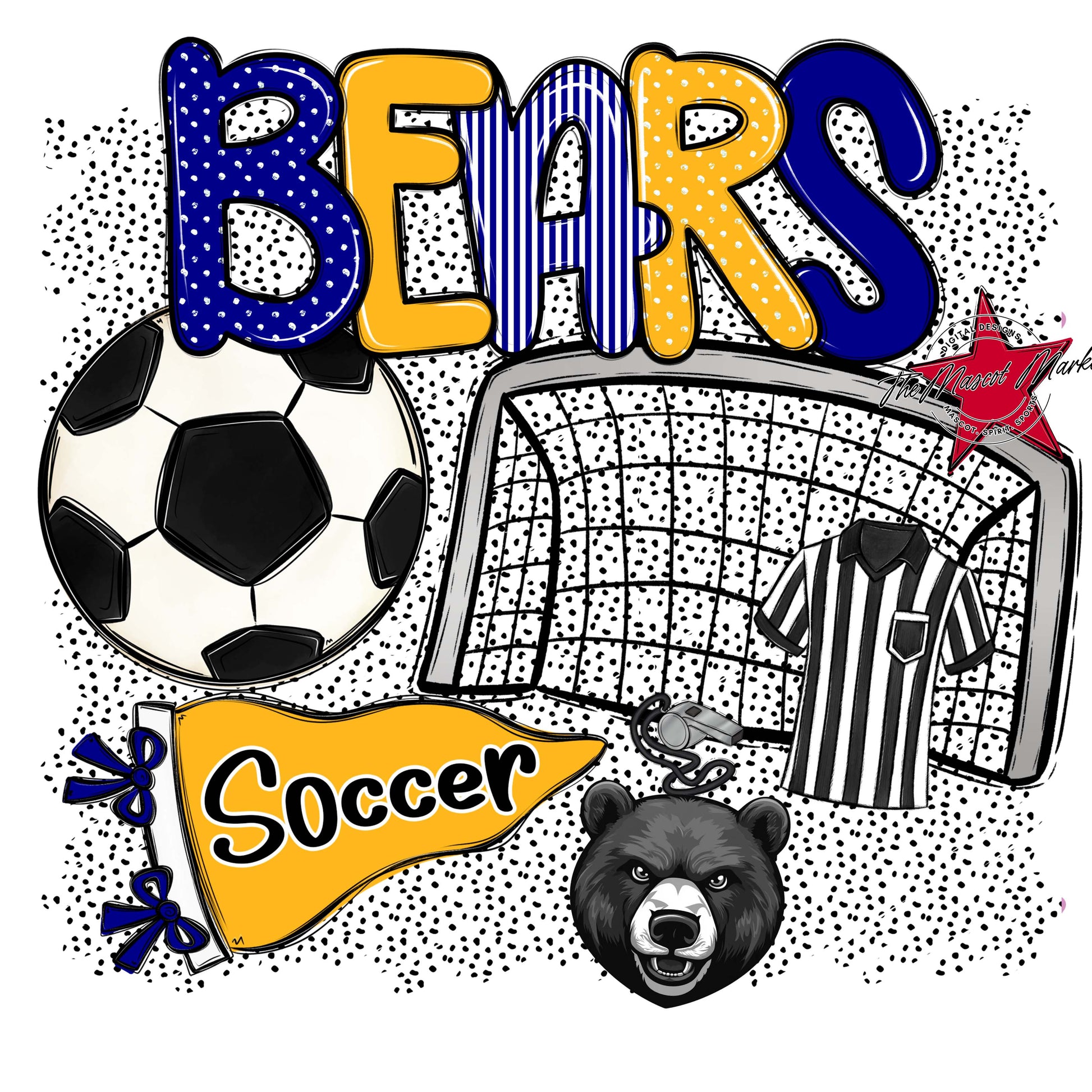 Bears Soccer Spirit-Blue & Yellow