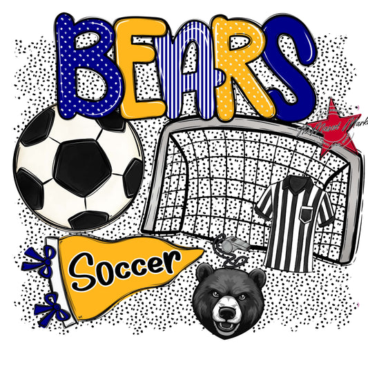 Bears Soccer Spirit-Blue & Yellow