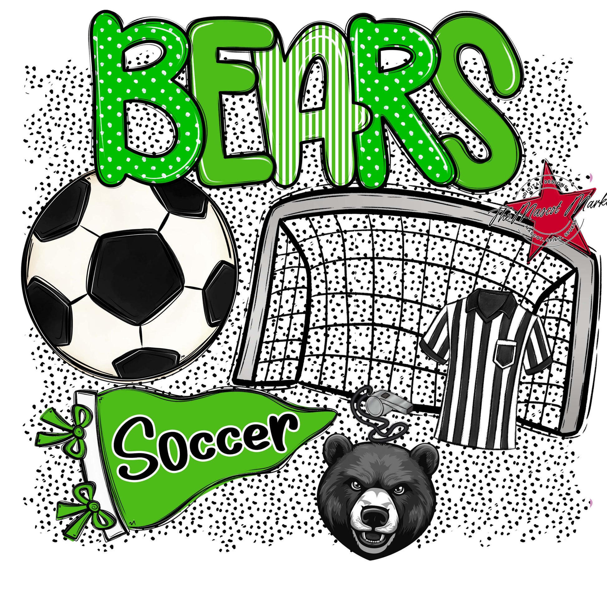 Bears Soccer Spirit-Bright Green