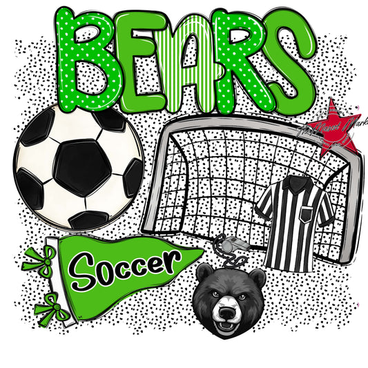 Bears Soccer Spirit-Bright Green