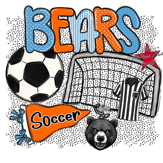 Bears Soccer Spirit-Carolina Blue & Orange