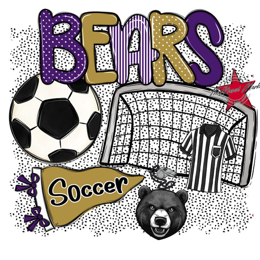 Bears Soccer Spirit-Purple & Gold
