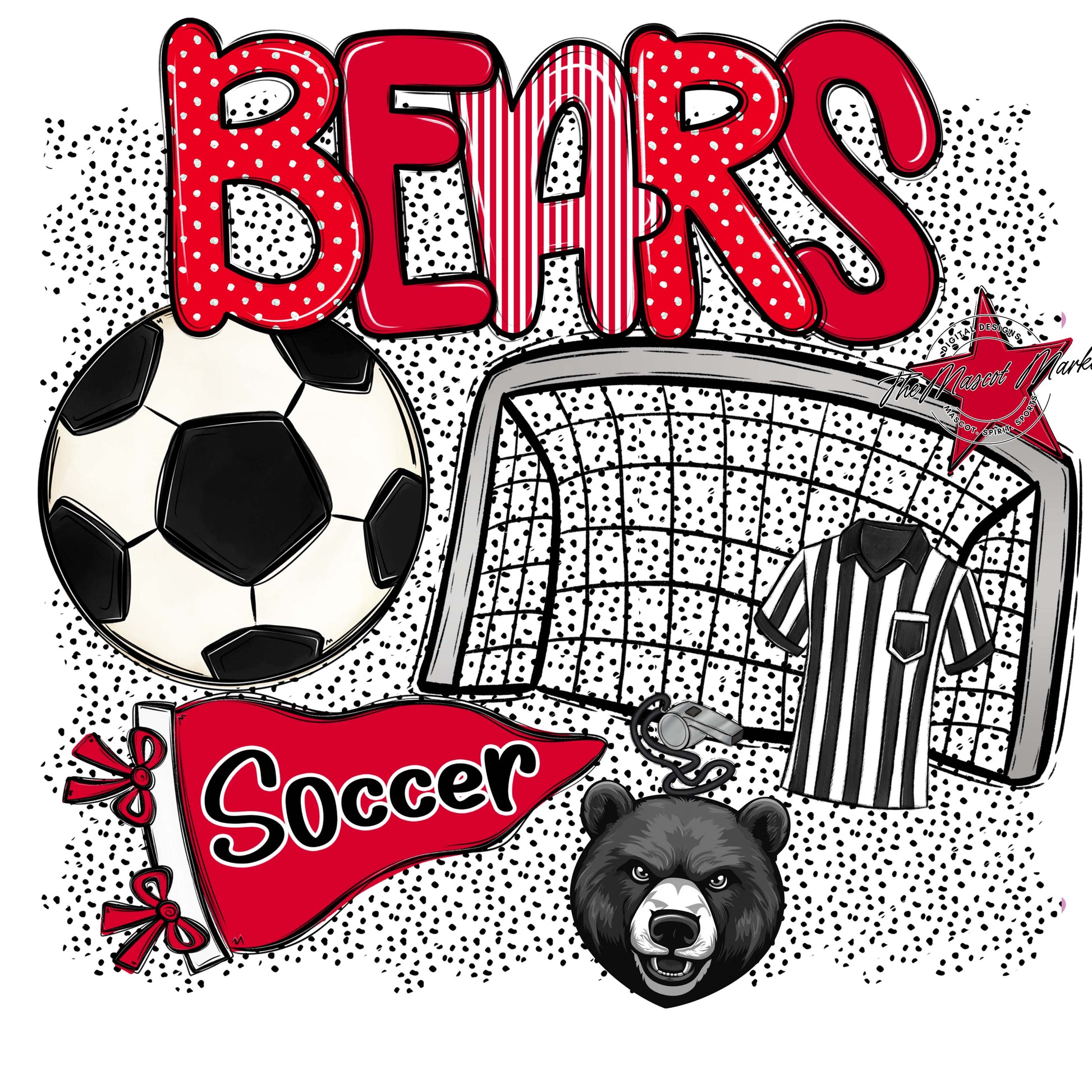 Bears Soccer Spirit-Red