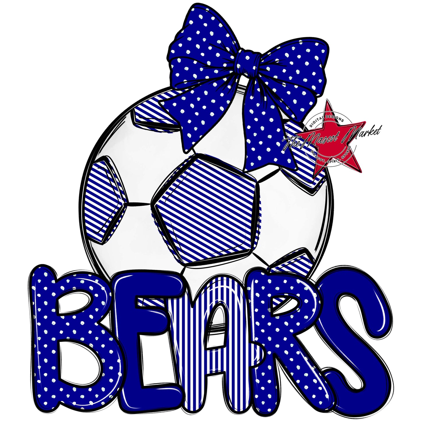 Bears Soccer Spirit Design-Blue