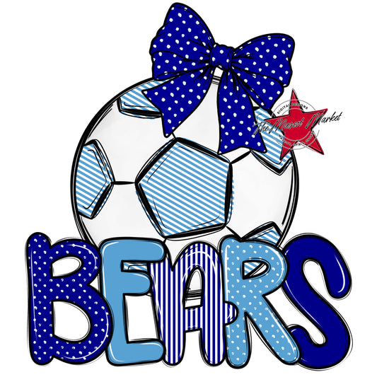 Bears Soccer Spirit Design-Blue & Carolina Blue