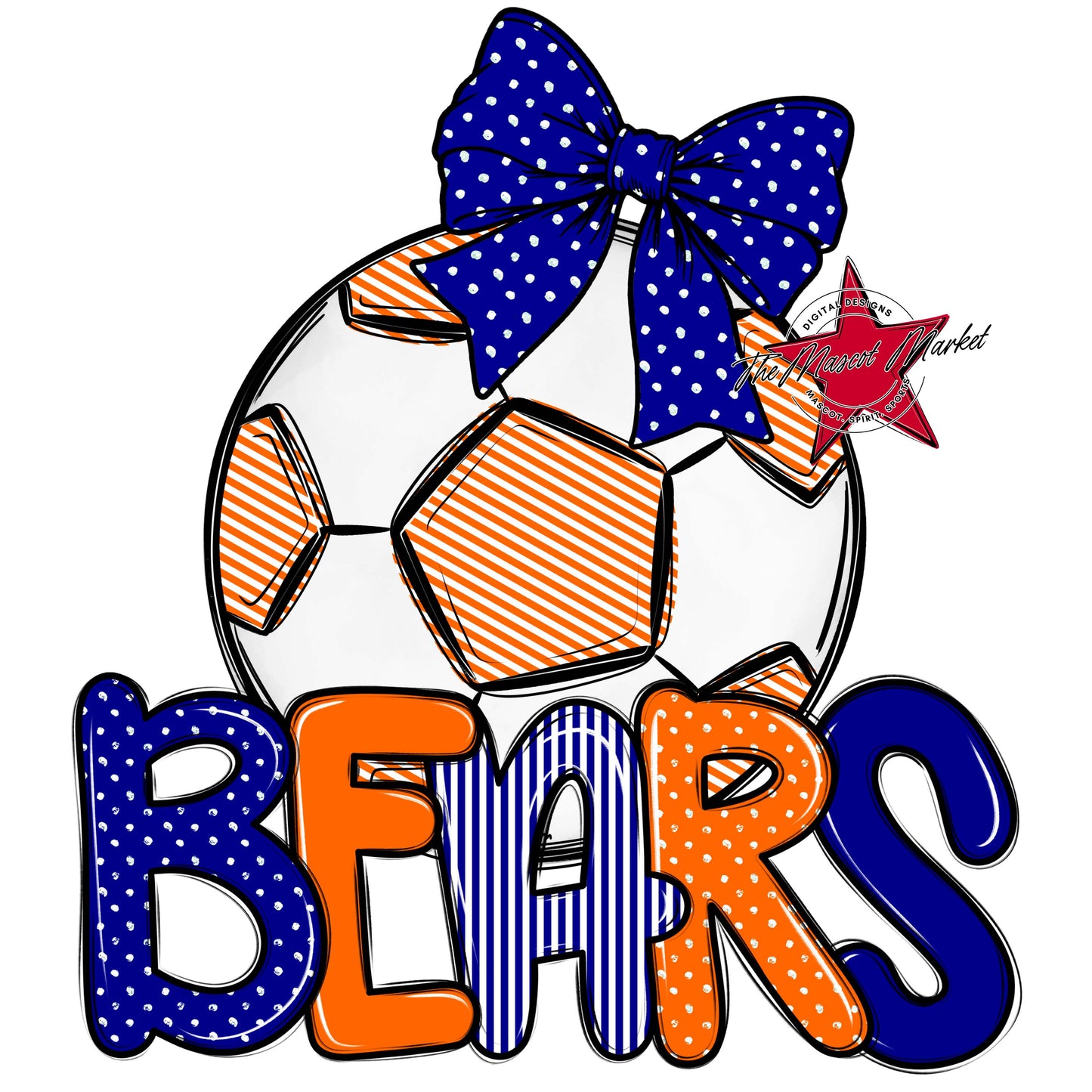 Bears Soccer Spirit Design-Blue & Orange