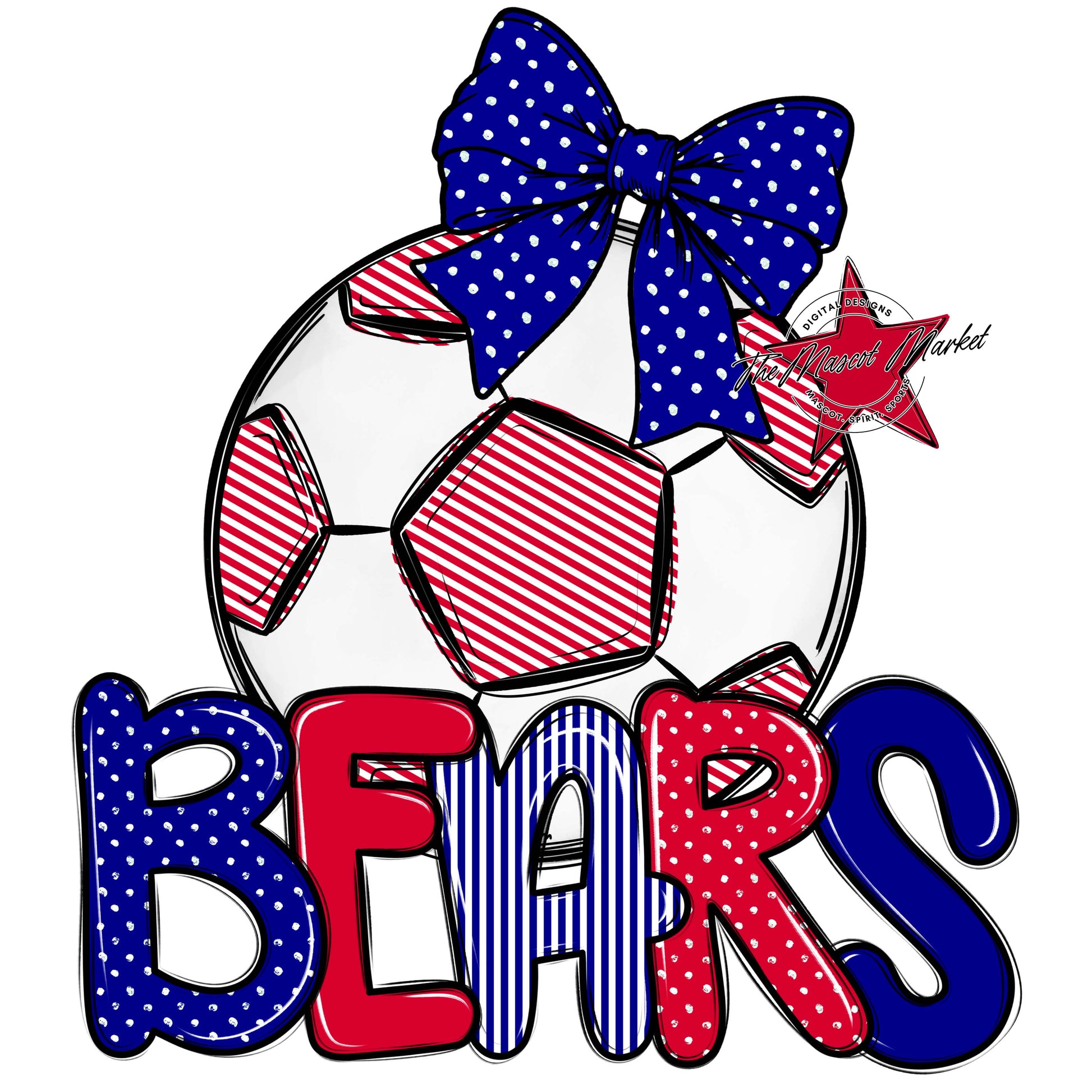 Bears Soccer Spirit Design-Blue & Red