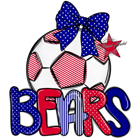 Bears Soccer Spirit Design-Blue & Red