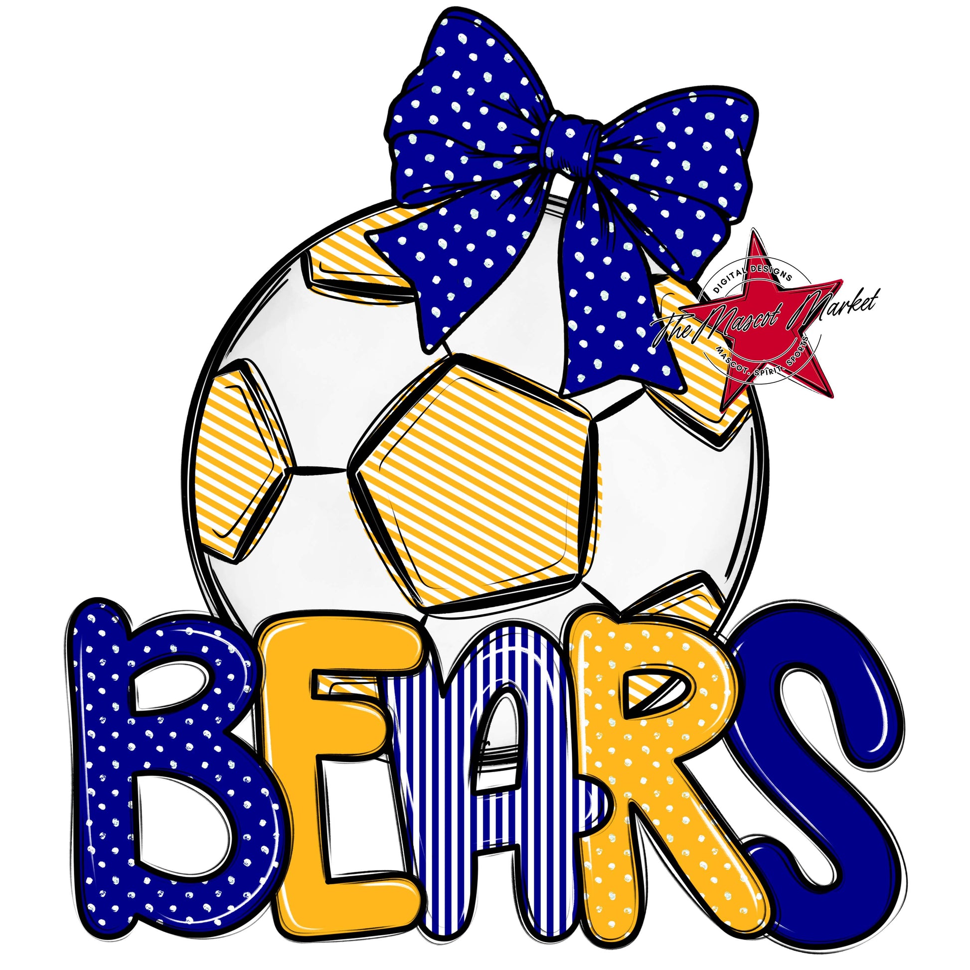 Bears Soccer Spirit Design-Blue & Yellow