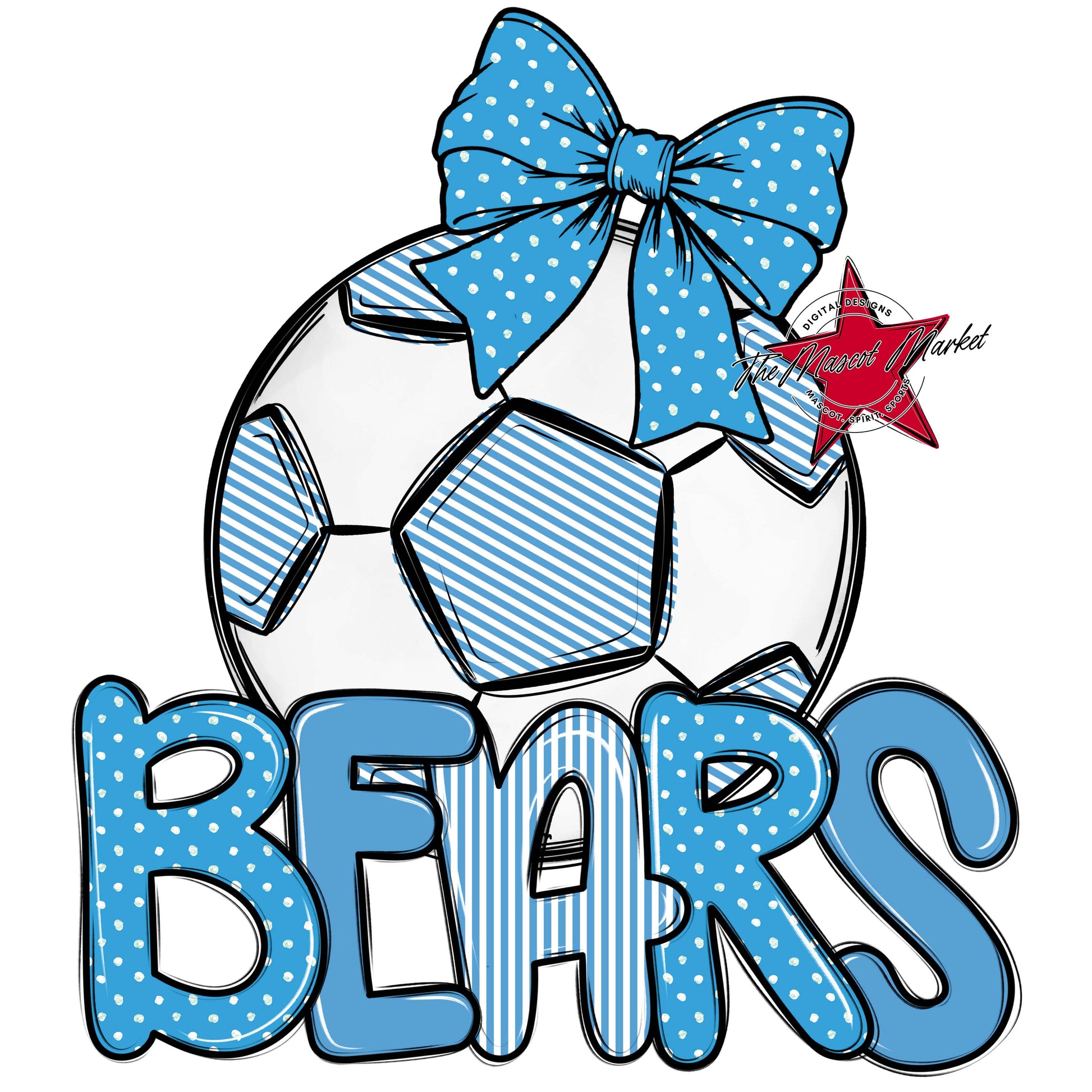Bears Soccer Spirit Design-Carolina Blue