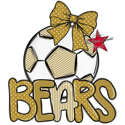 Bears Soccer Spirit Design-Gold
