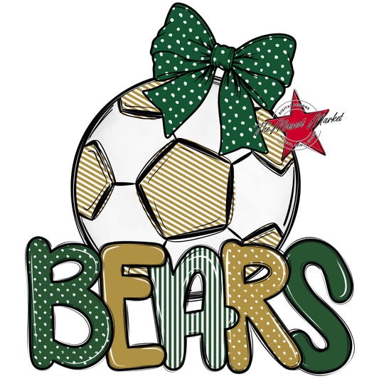Bears Soccer Spirit Design-Green & Gold