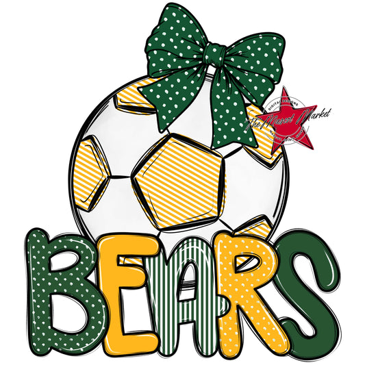 Bears Soccer Spirit Design-Green & Yellow