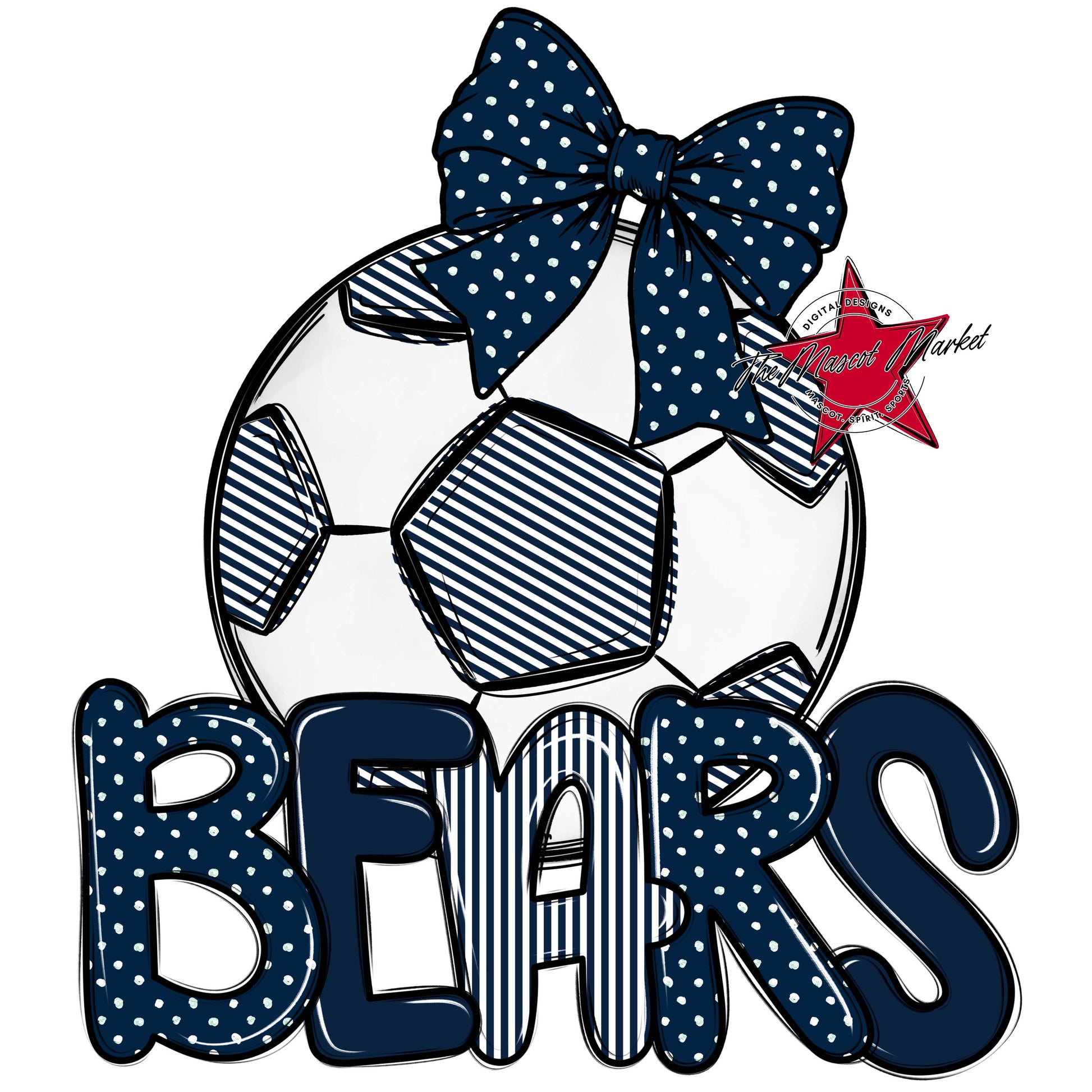 Bears Soccer Spirit Design-Navy