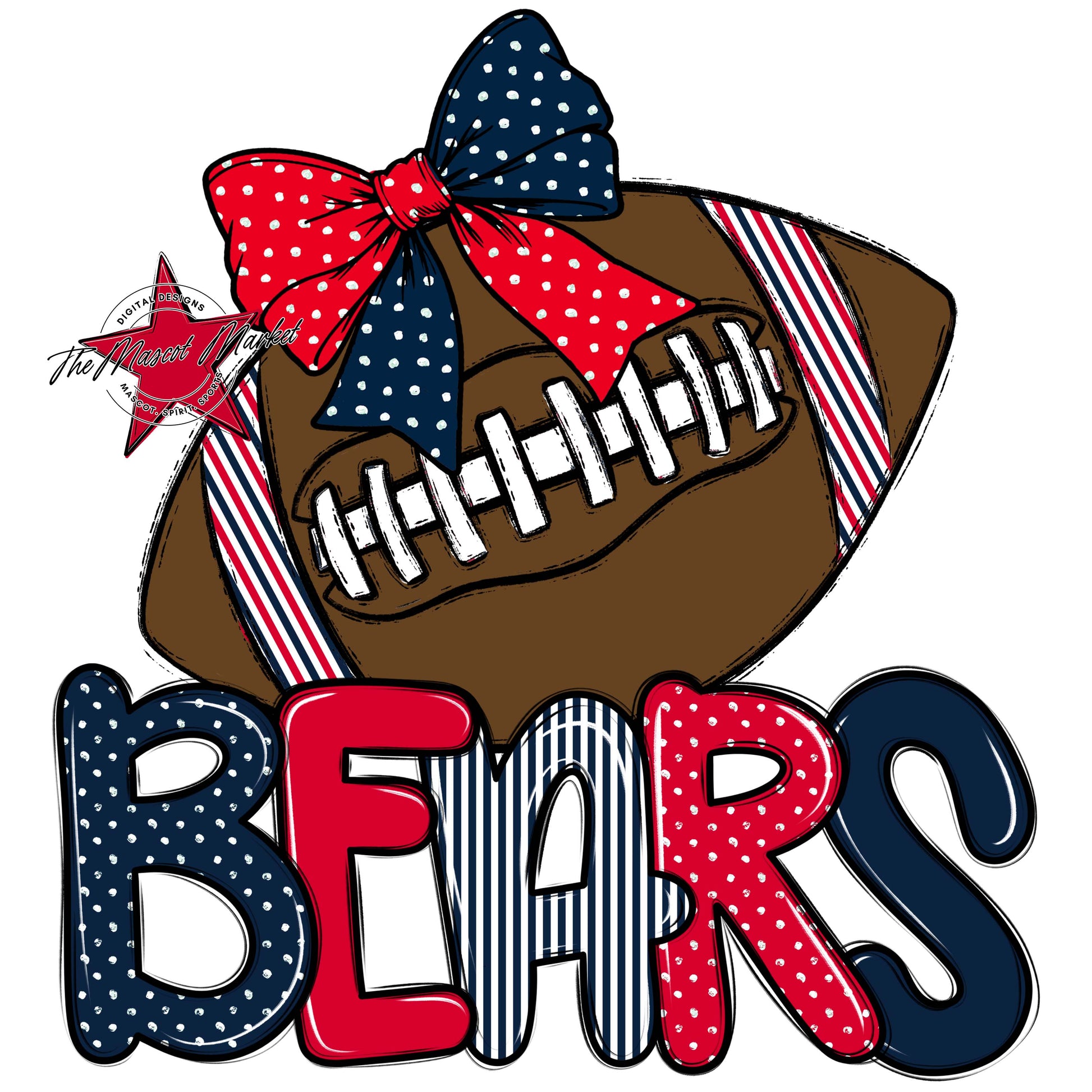 Bears Soccer Spirit Design-Navy & Red