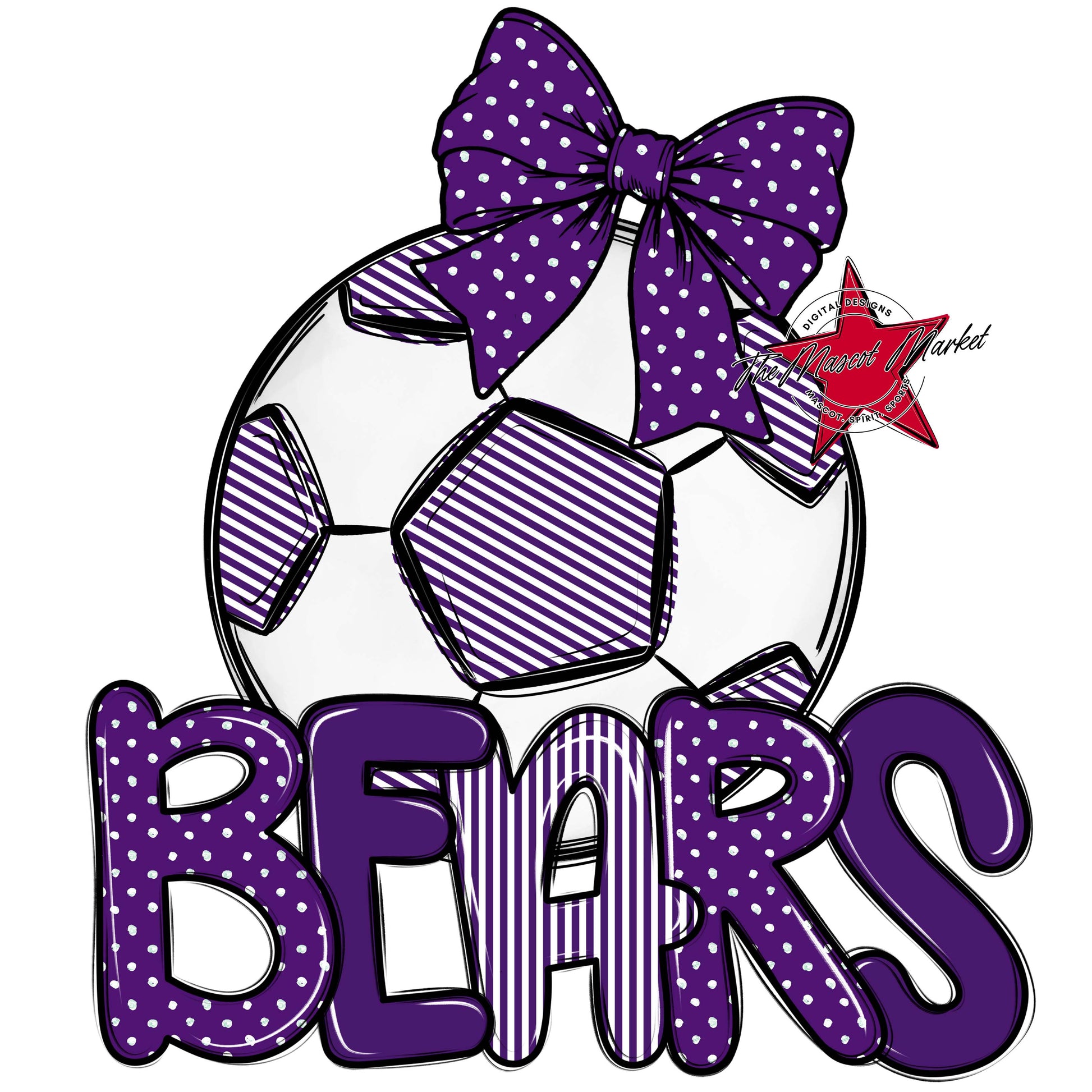 Bears Soccer Spirit Design-Purple