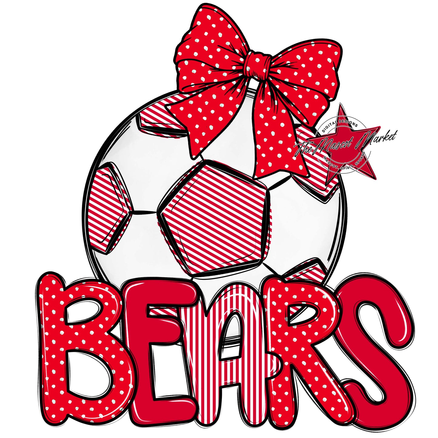 Bears Soccer Spirit Design-Red