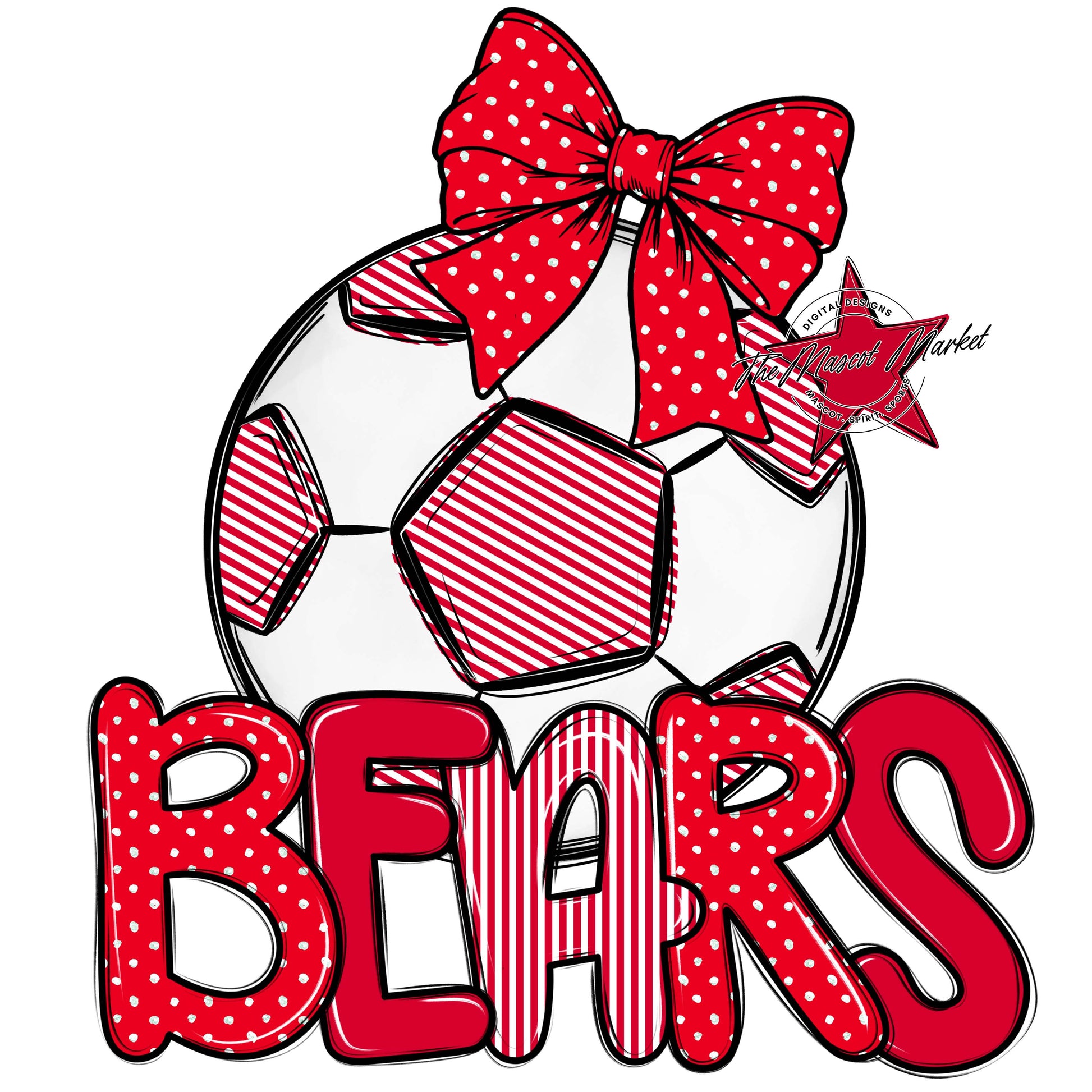 Bears Soccer Spirit Design-Red