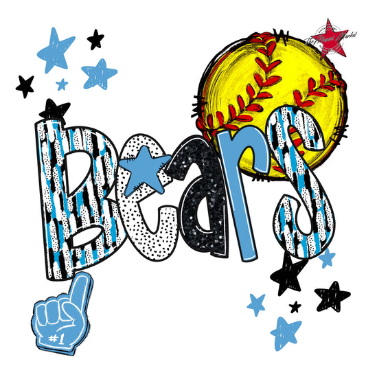 Bears Softball Scrape-Carolina Blue