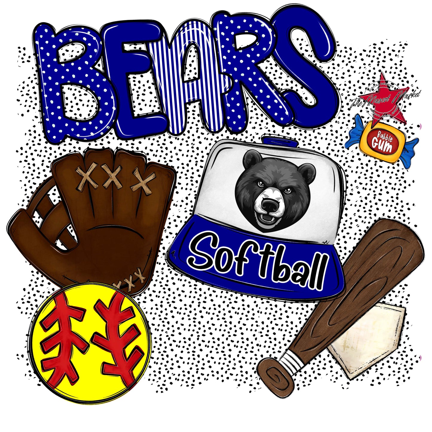 Bears Softball Spirit-Blue