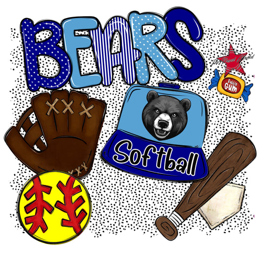 Bears Softball Spirit-Blue & Carolina Blue