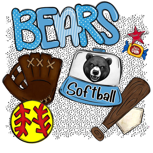 Bears Softball Spirit-Carolina Blue